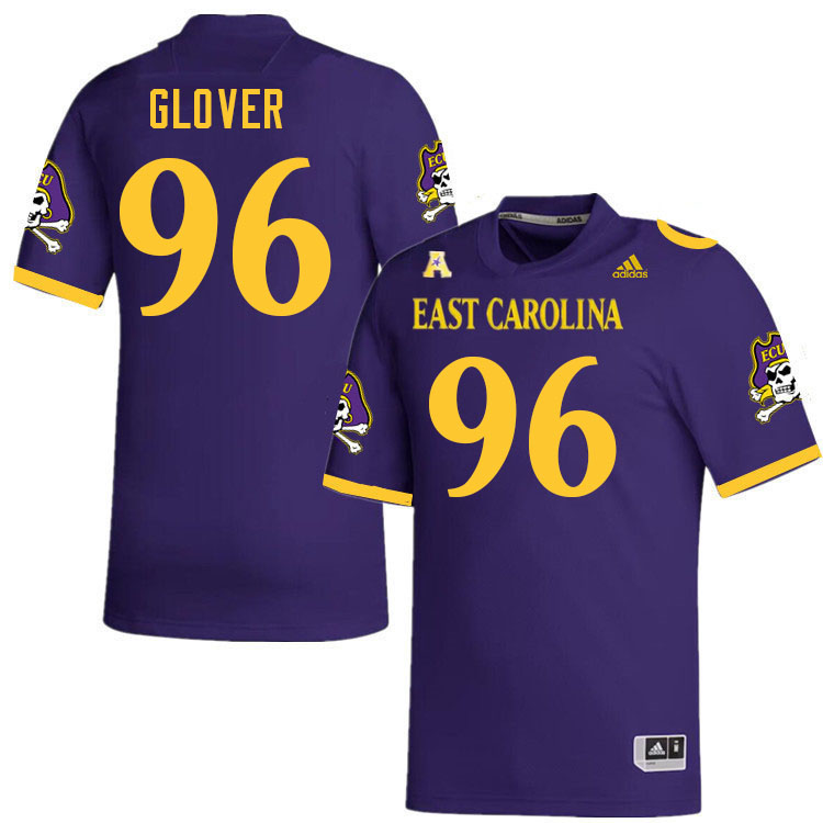 Men #96 Britt Glover ECU Pirates College Football Jerseys Stitched-Purple